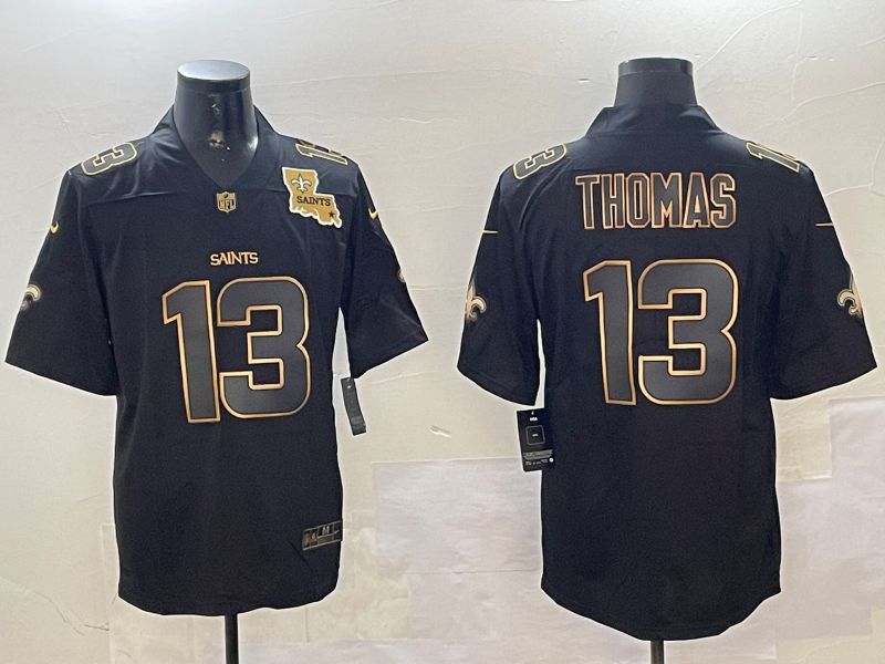 Men New Orleans Saints #13 Thomas Black Gold 2024 Nike Limited NFL Jersey style 01081->new orleans saints->NFL Jersey